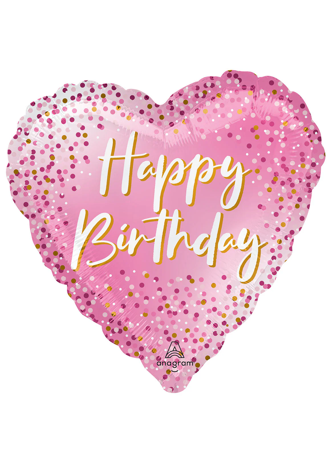 Pink Happy Birthday Heart Foil Balloon
