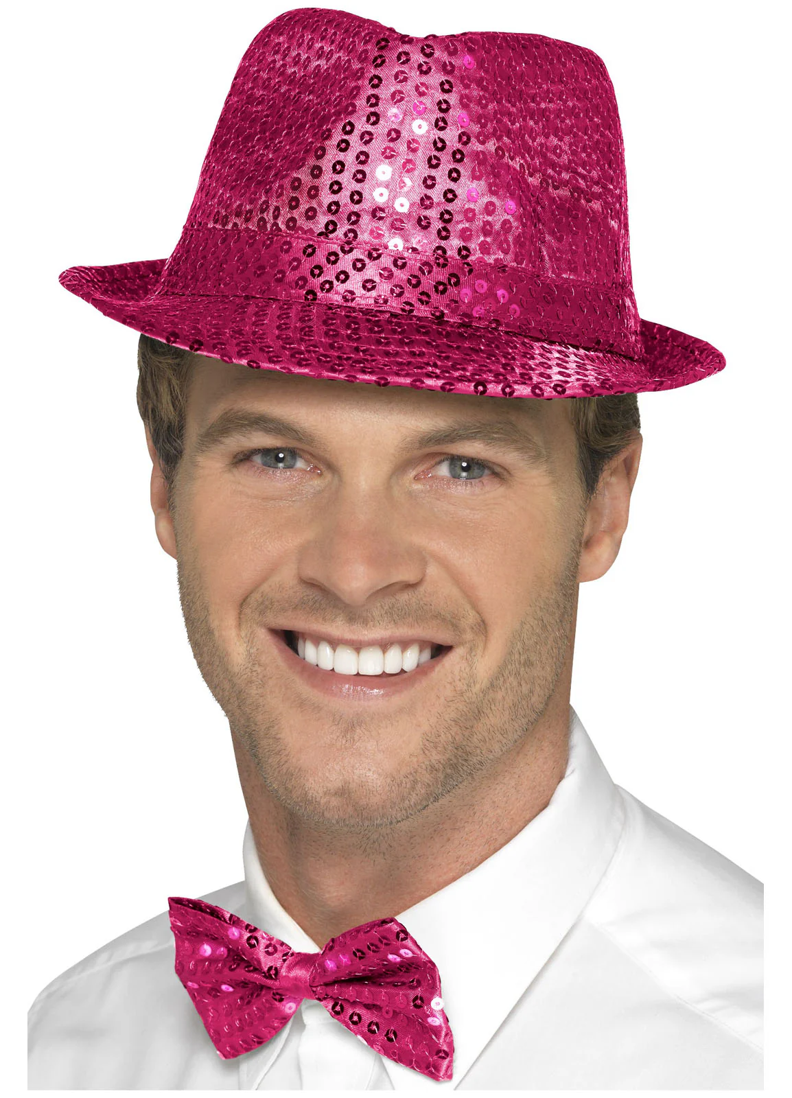 Pink Sequin Trilby Hat - Image 2