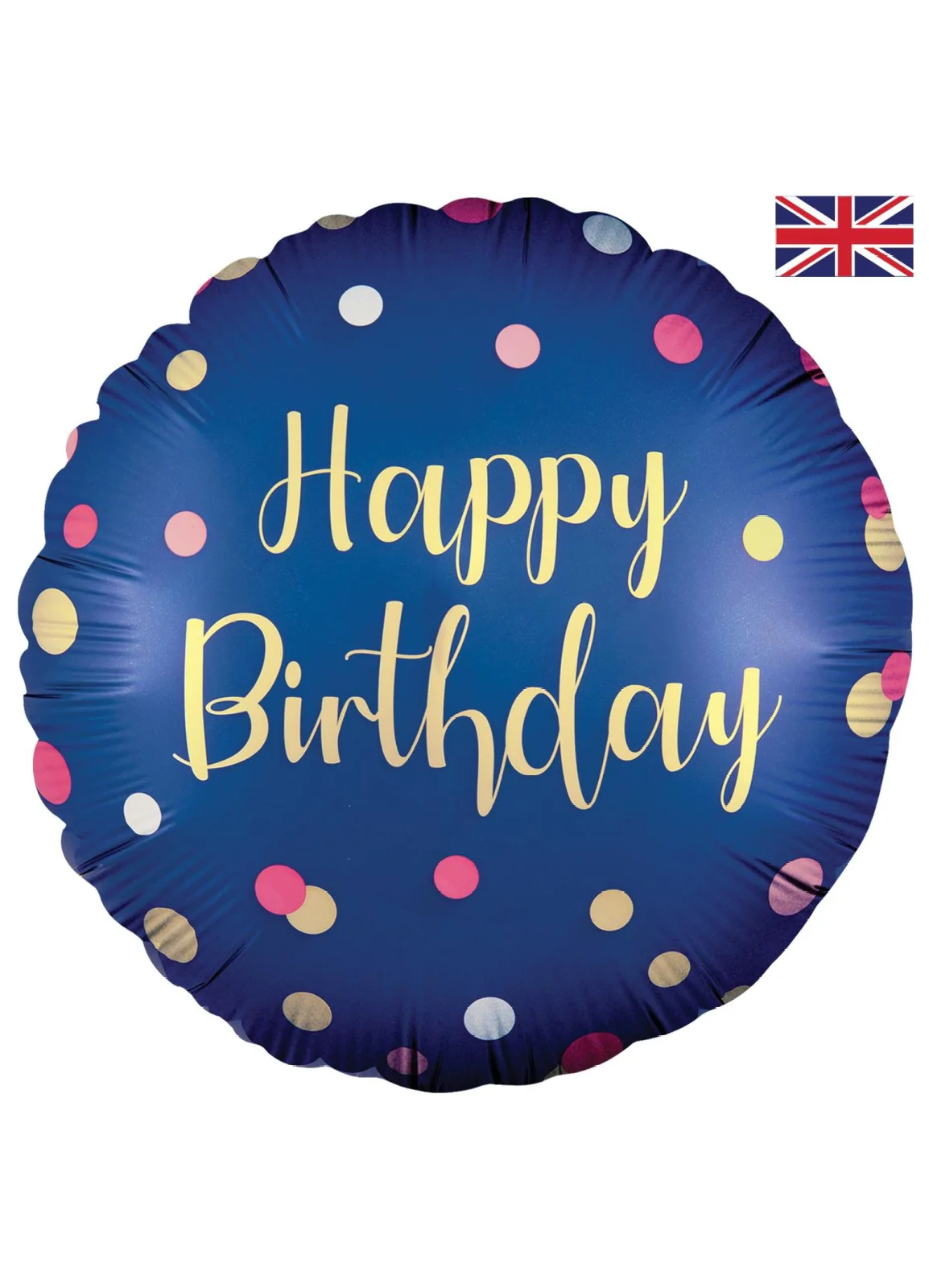 Polka Navy Pink Birthday Balloon