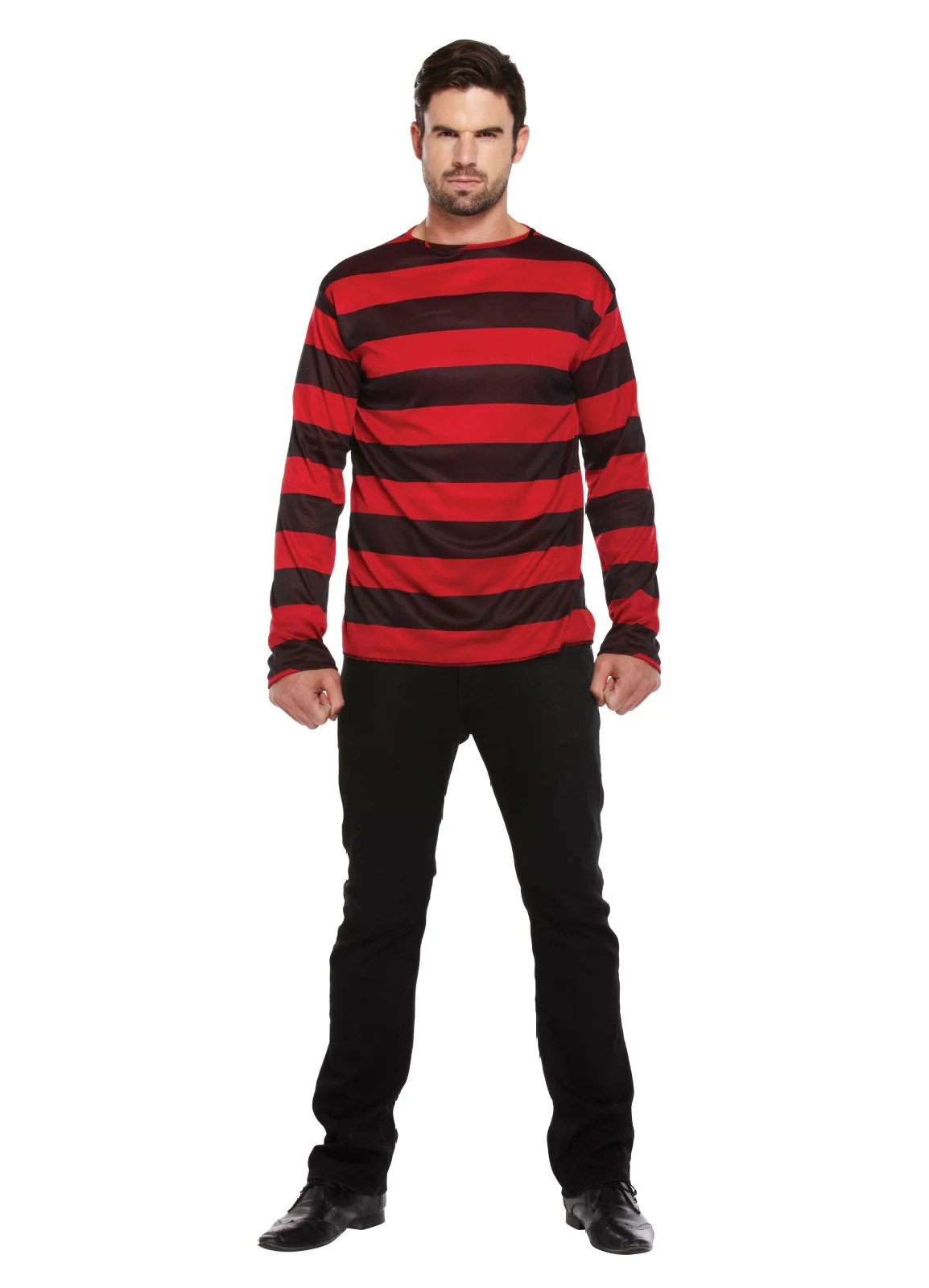 Red & Black Striped Top