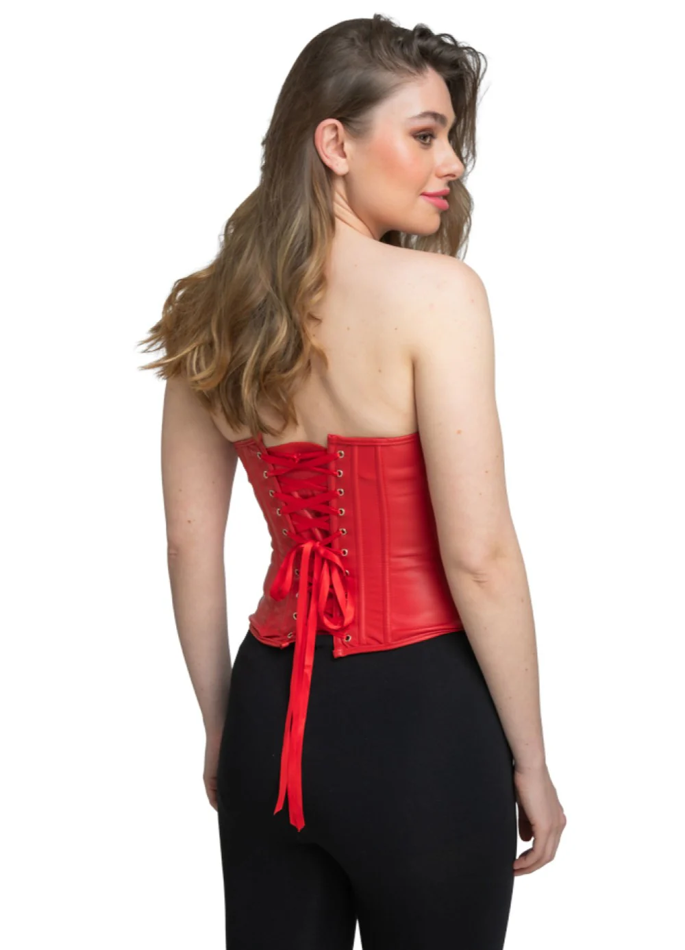 Red Faux Leather Corset - Image 2