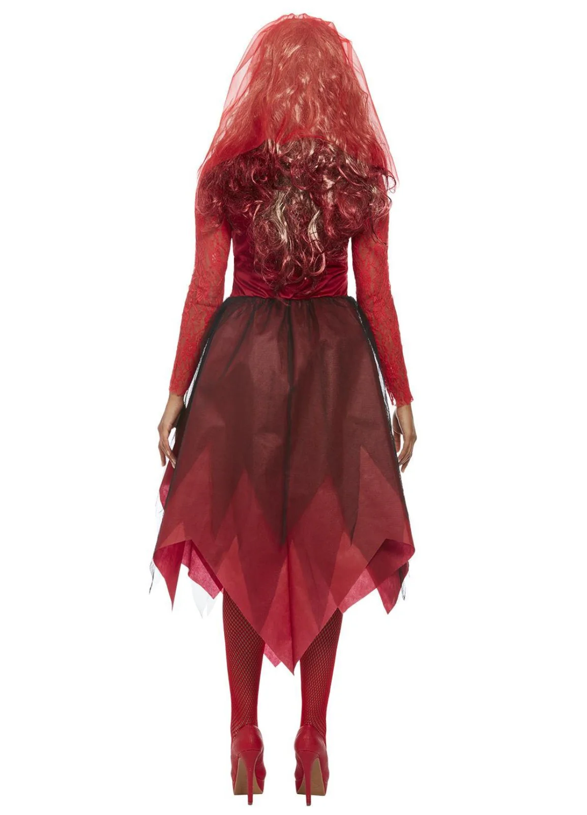 Red Graveyard Bride Costume Adult - Image 3