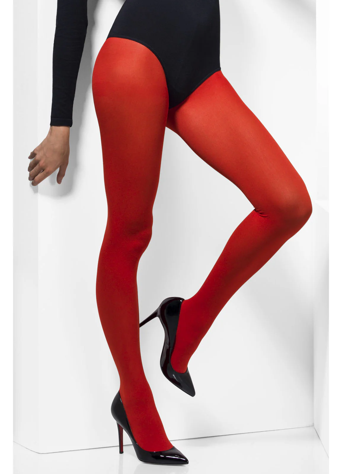 Red Opaque Tights - Image 2