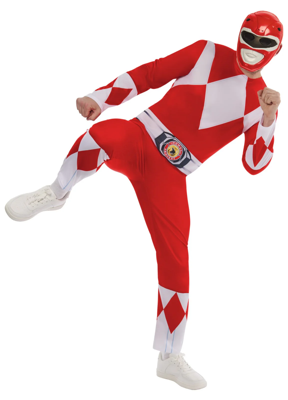 Red Power Ranger Costume Adult - Image 2