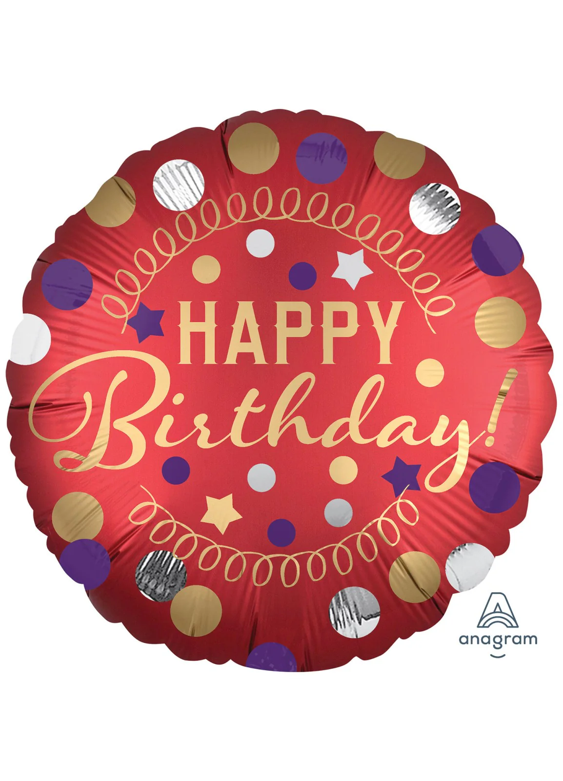 Red Satin Happy Birthday Foil Balloon