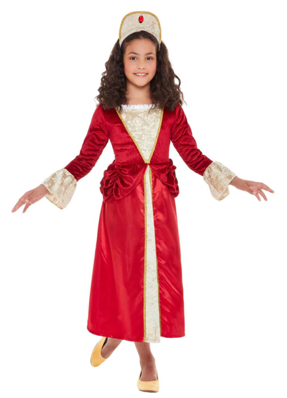Red Tudor Princess Costume Child - Image 2