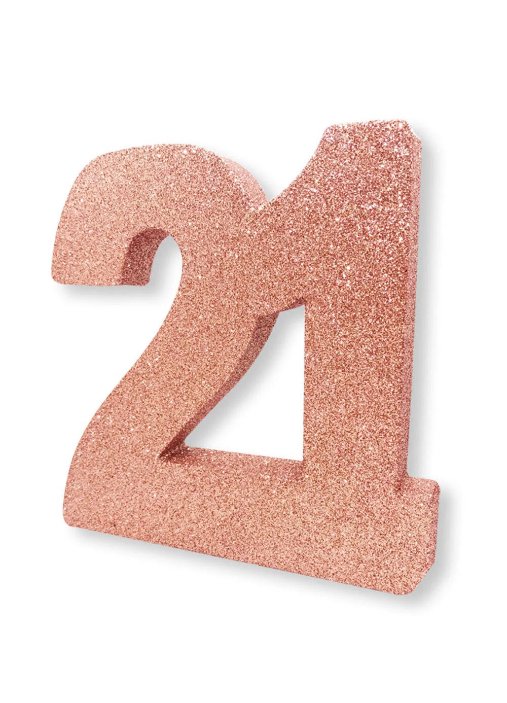 Rose Gold Age 21 Glitter Table Decoration