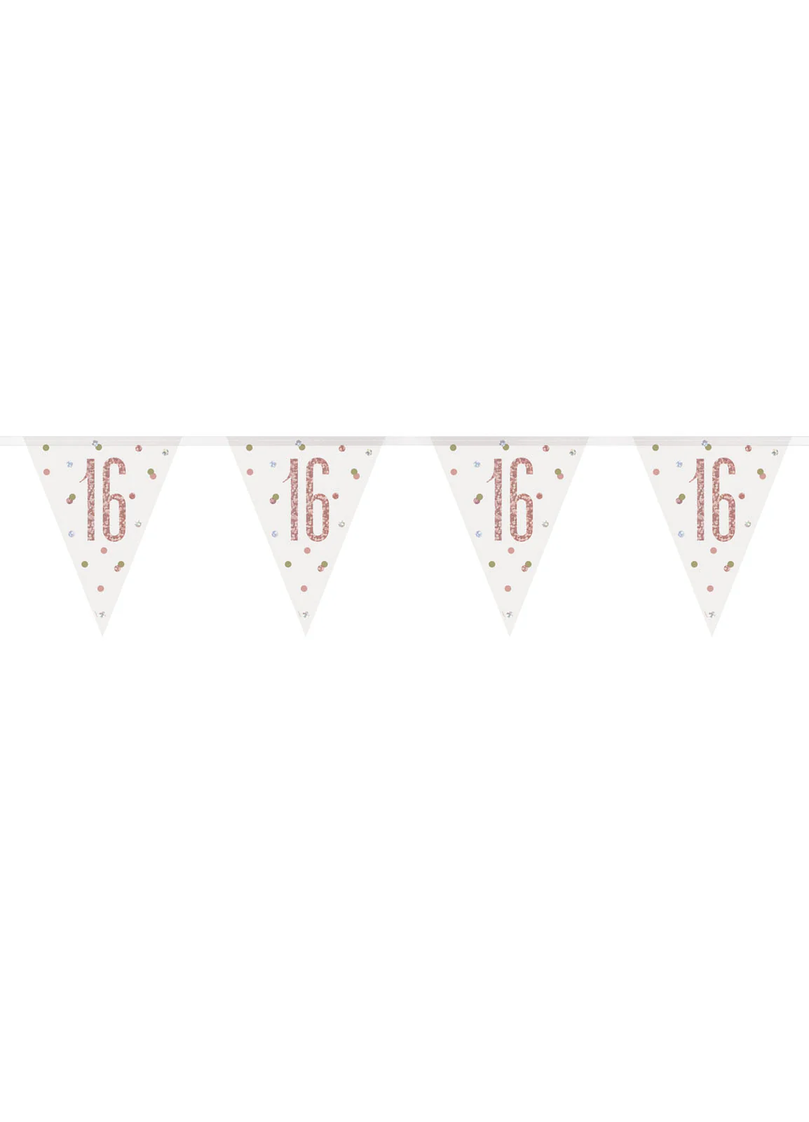 Rose Gold Glitz Age 16 Flag Banner