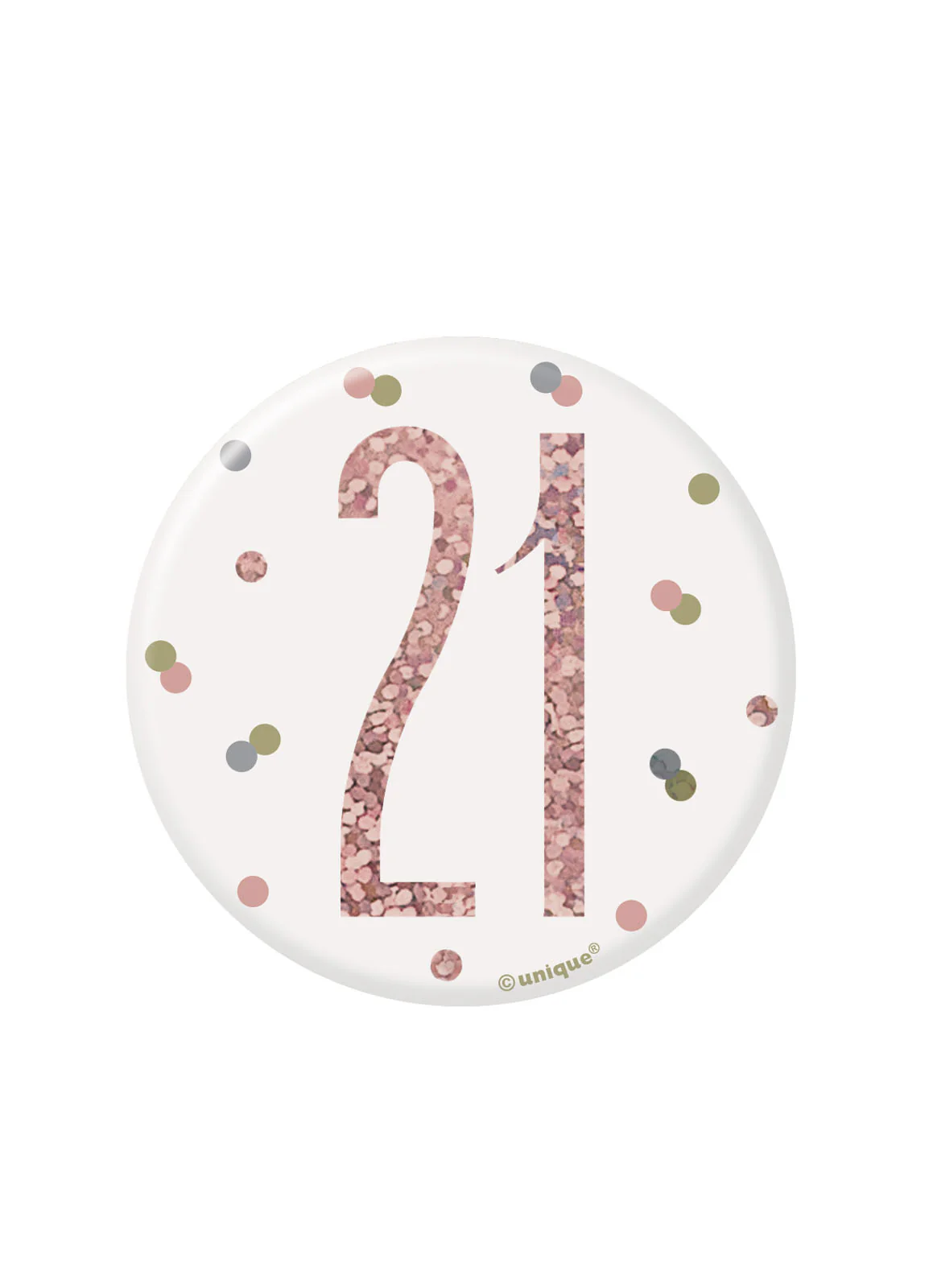 Rose Gold Glitz Age 21 Badge