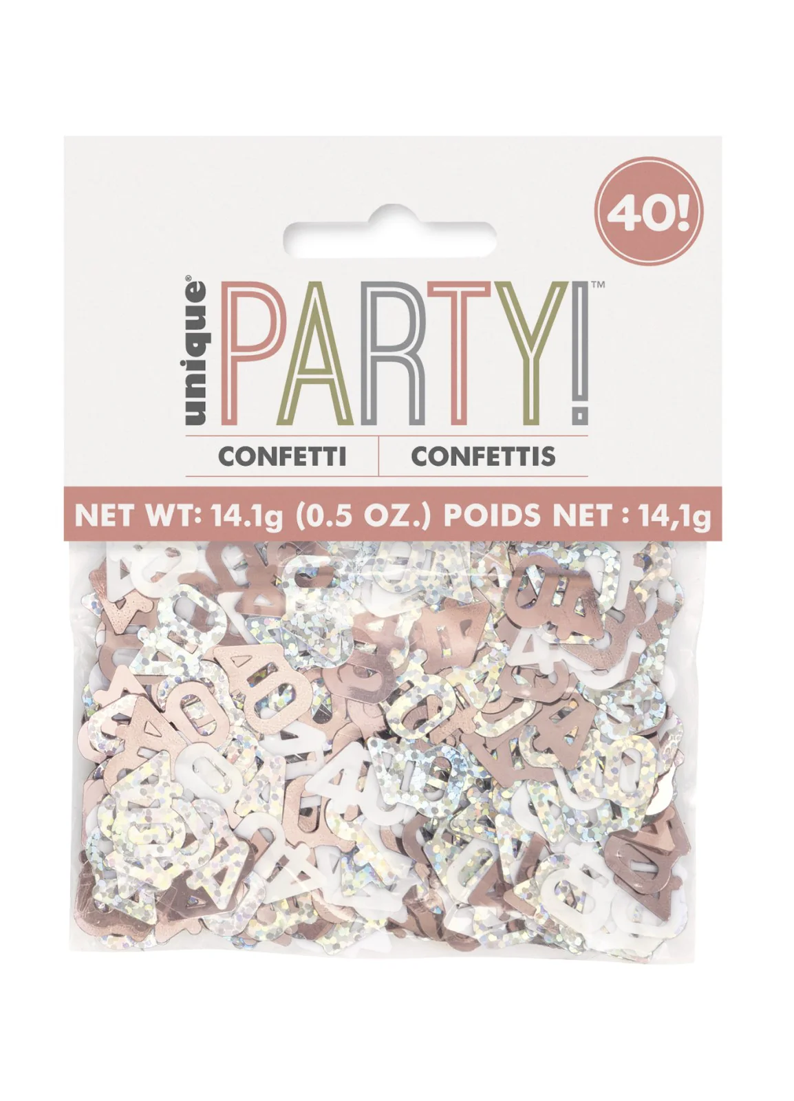 Rose Gold Glitz Age 40 Confetti