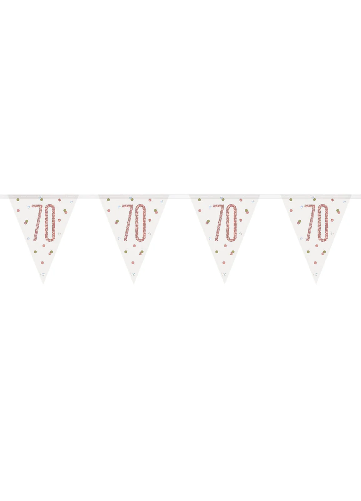 Rose Gold Glitz Age 70 Flag Banner - Image 2