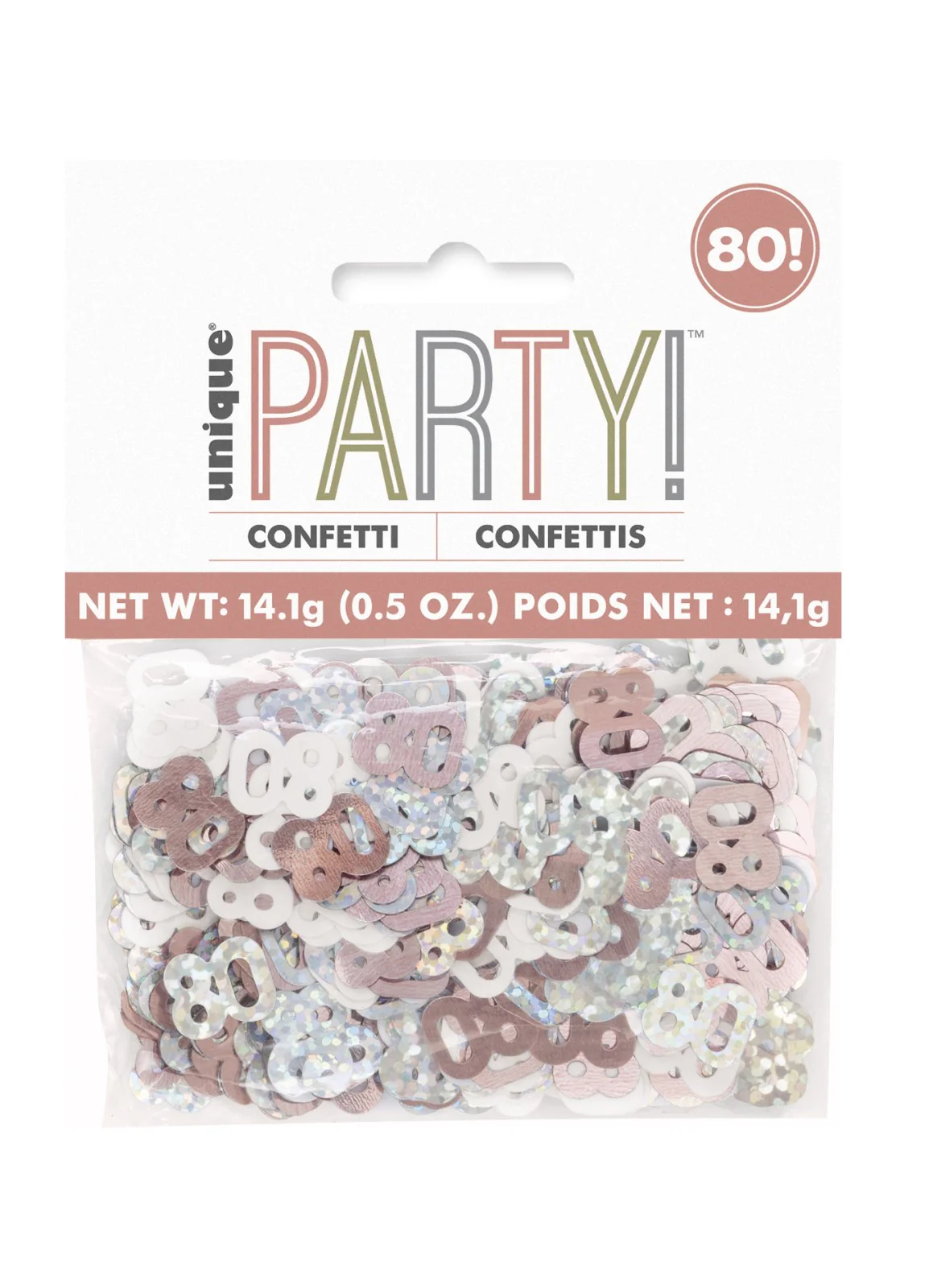 Rose Gold Glitz Age 80 Confetti