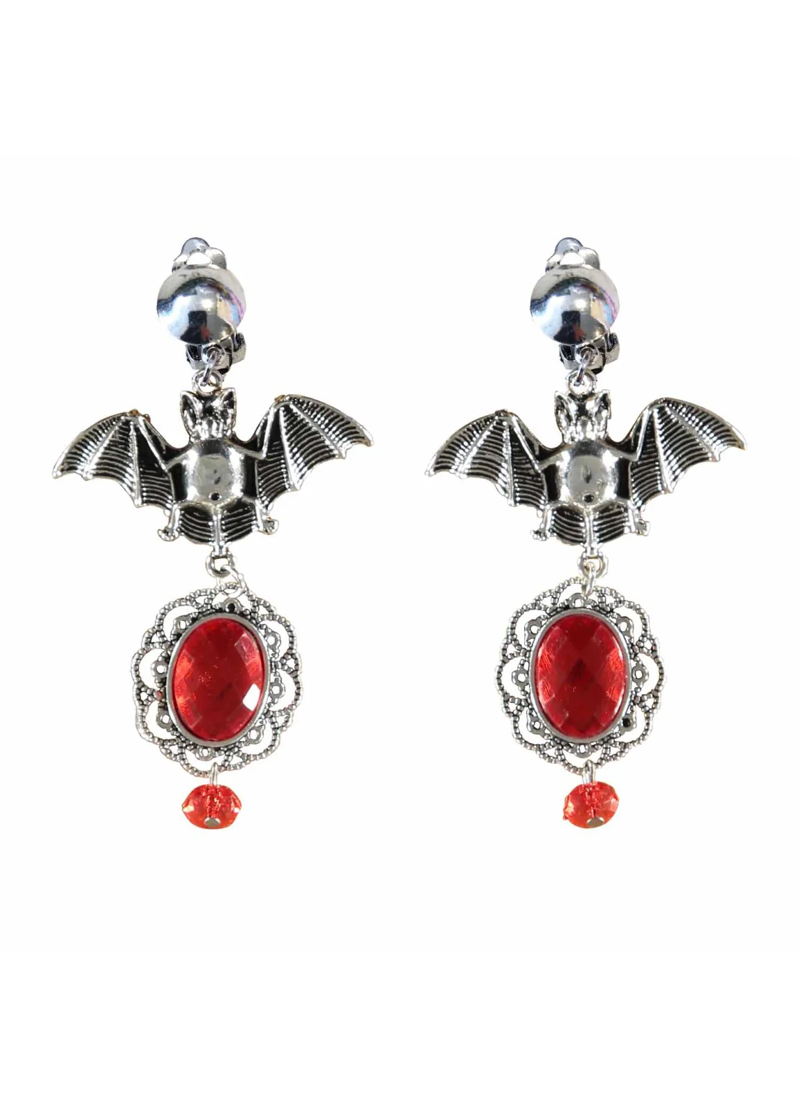 Ruby Bat Earrings