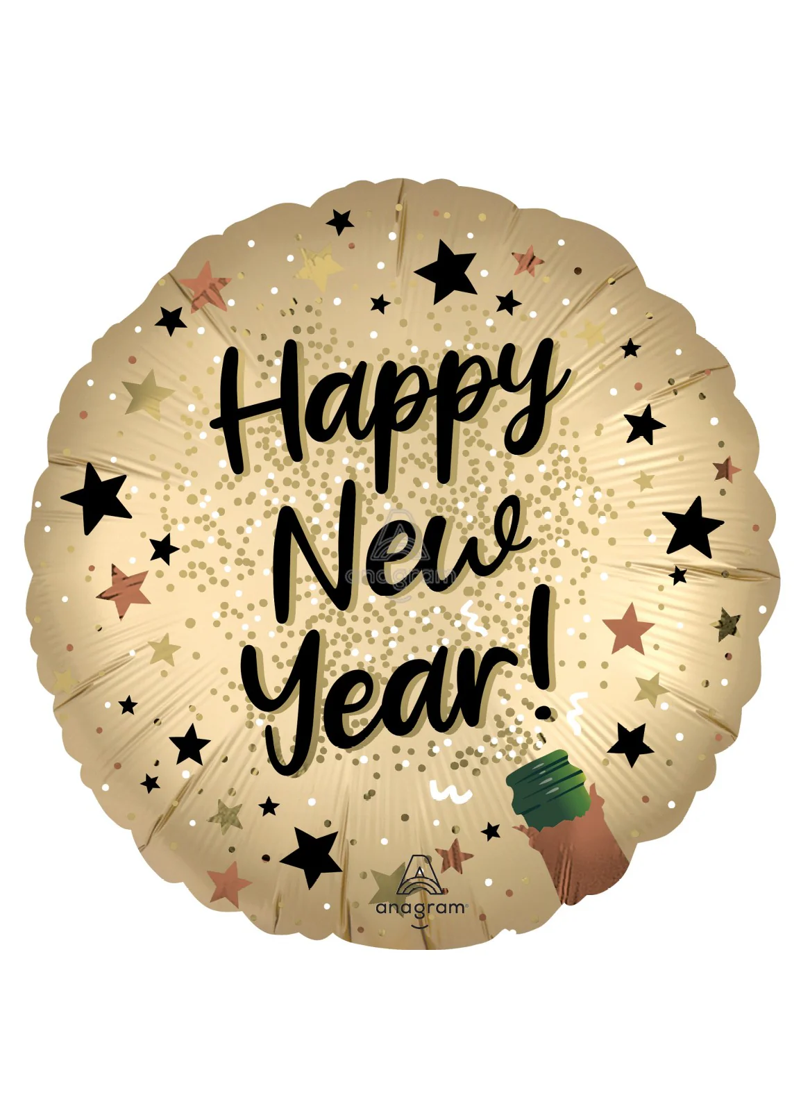 Satin Natural Happy New Year Foil Balloon