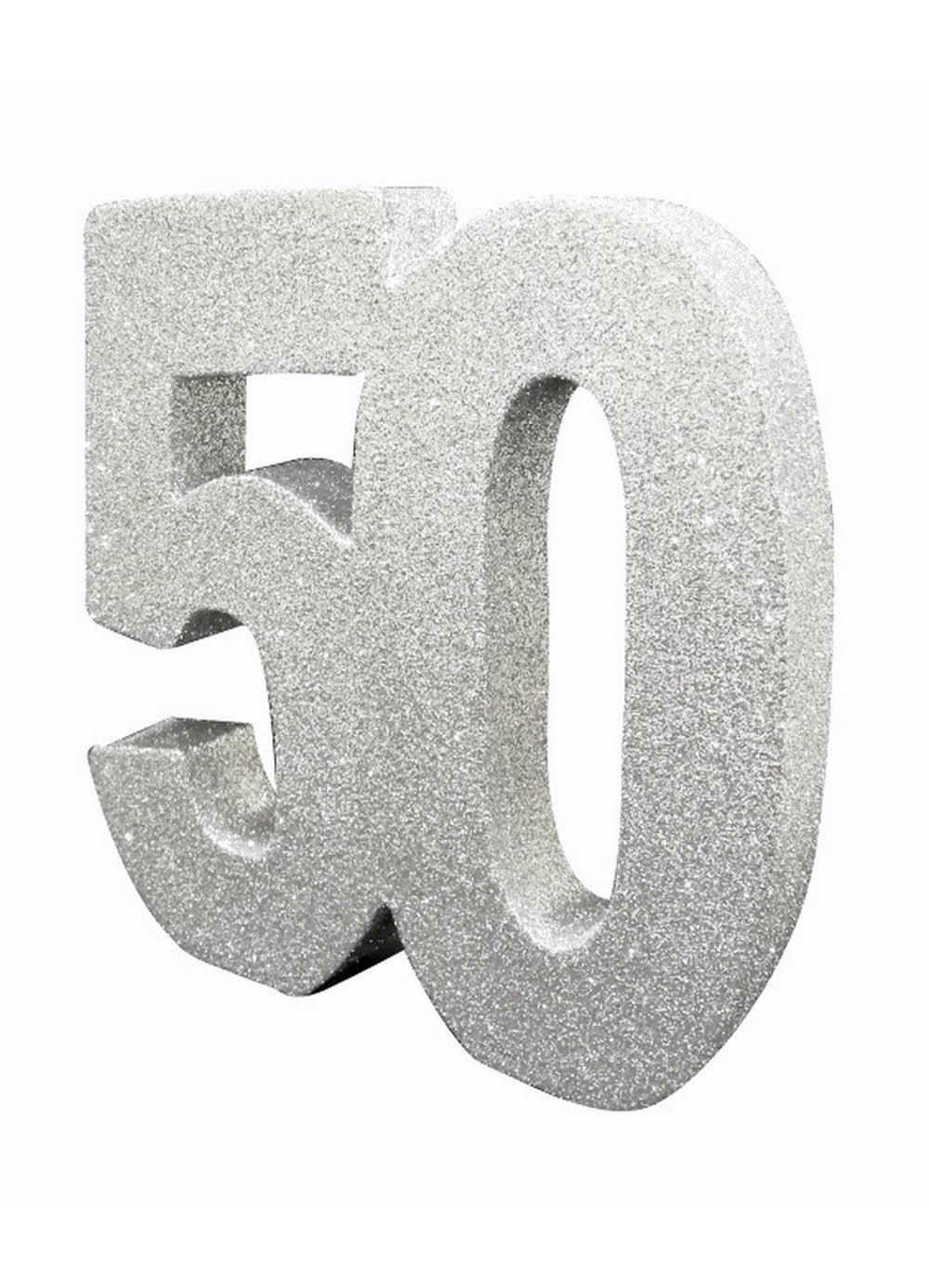 Silver 50 Glitter Table Decoration
