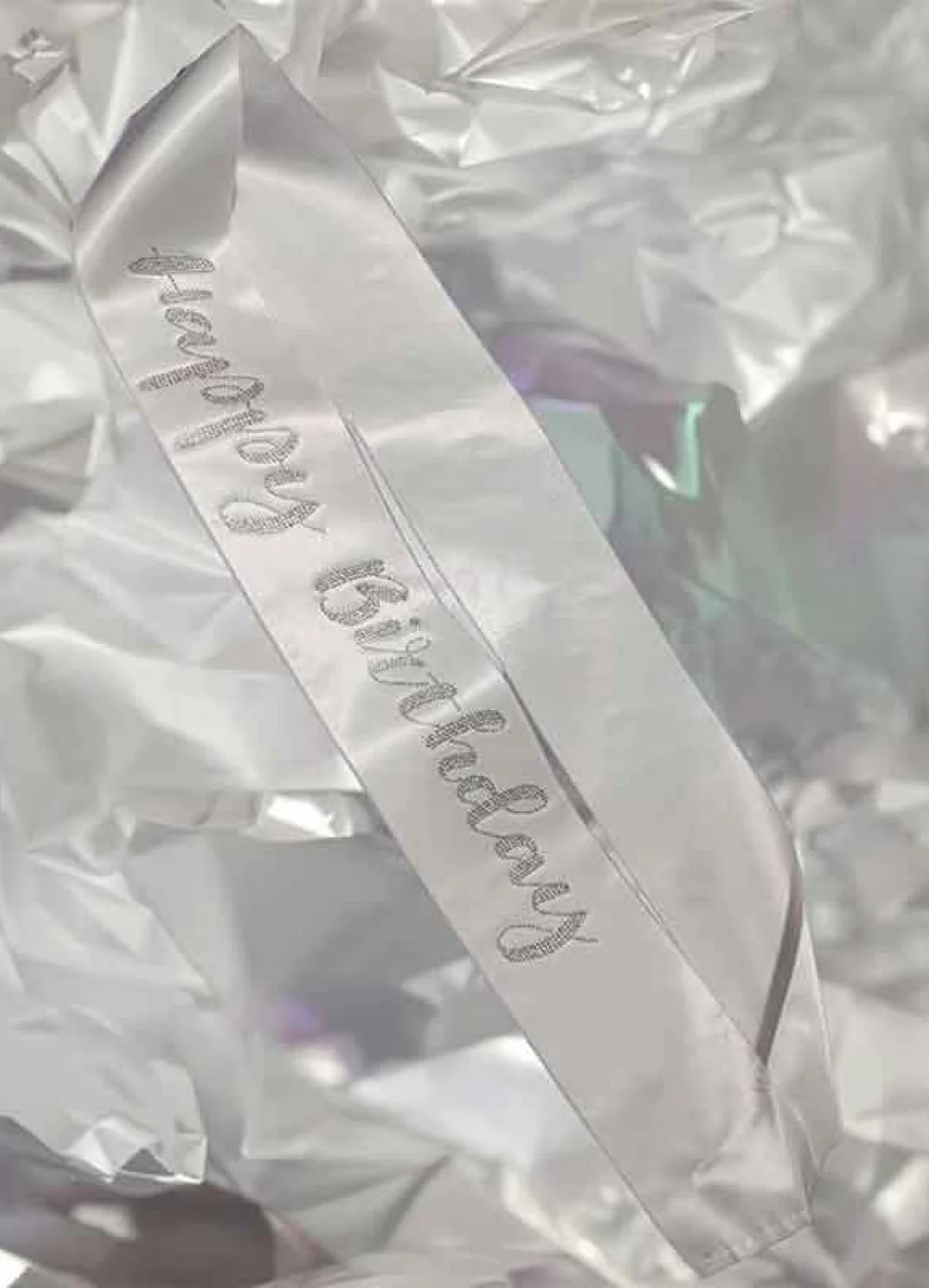 Silver Diamante Birthday Sash