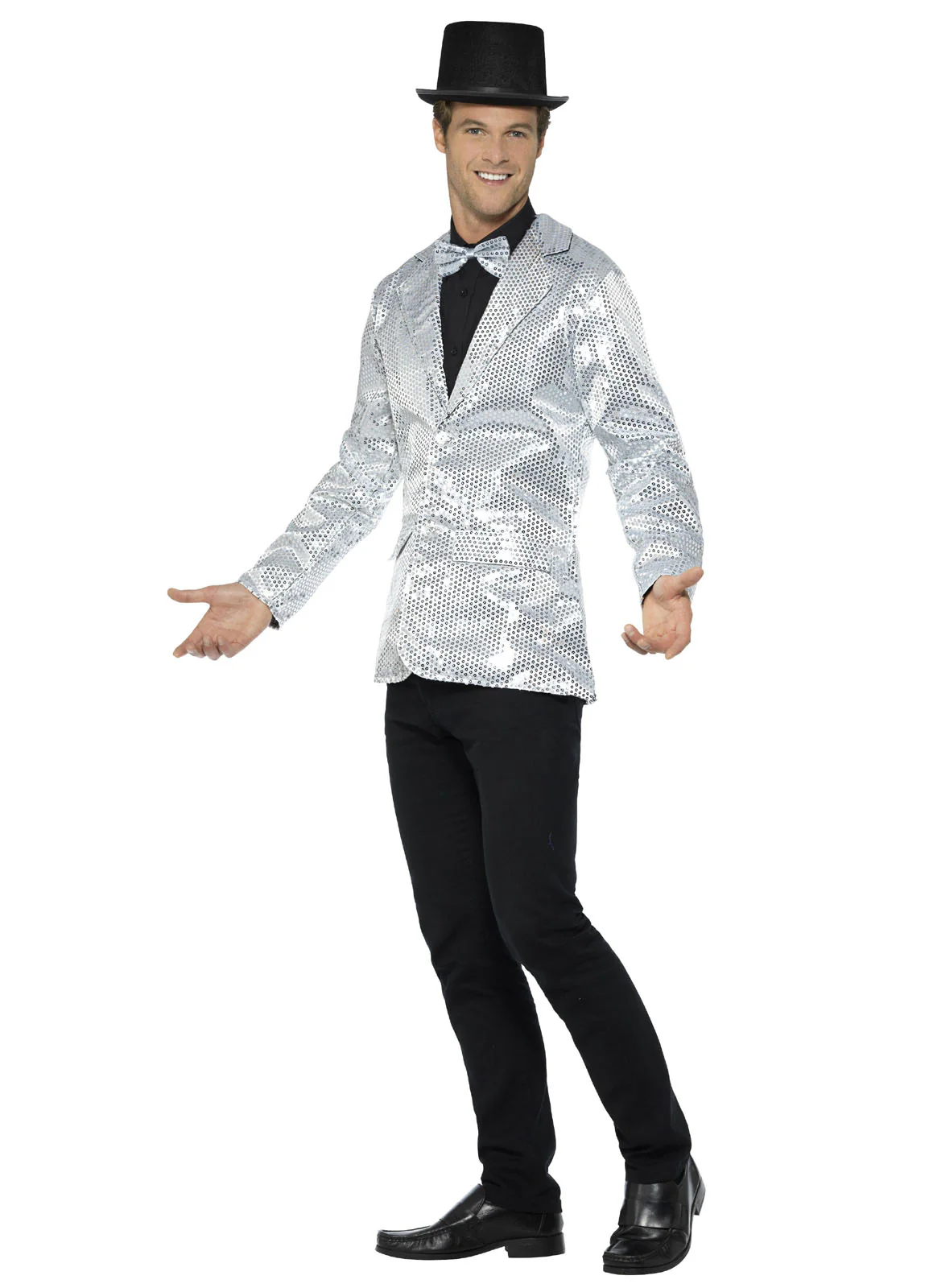 Silver Sequin Jacket Adult - Image 2