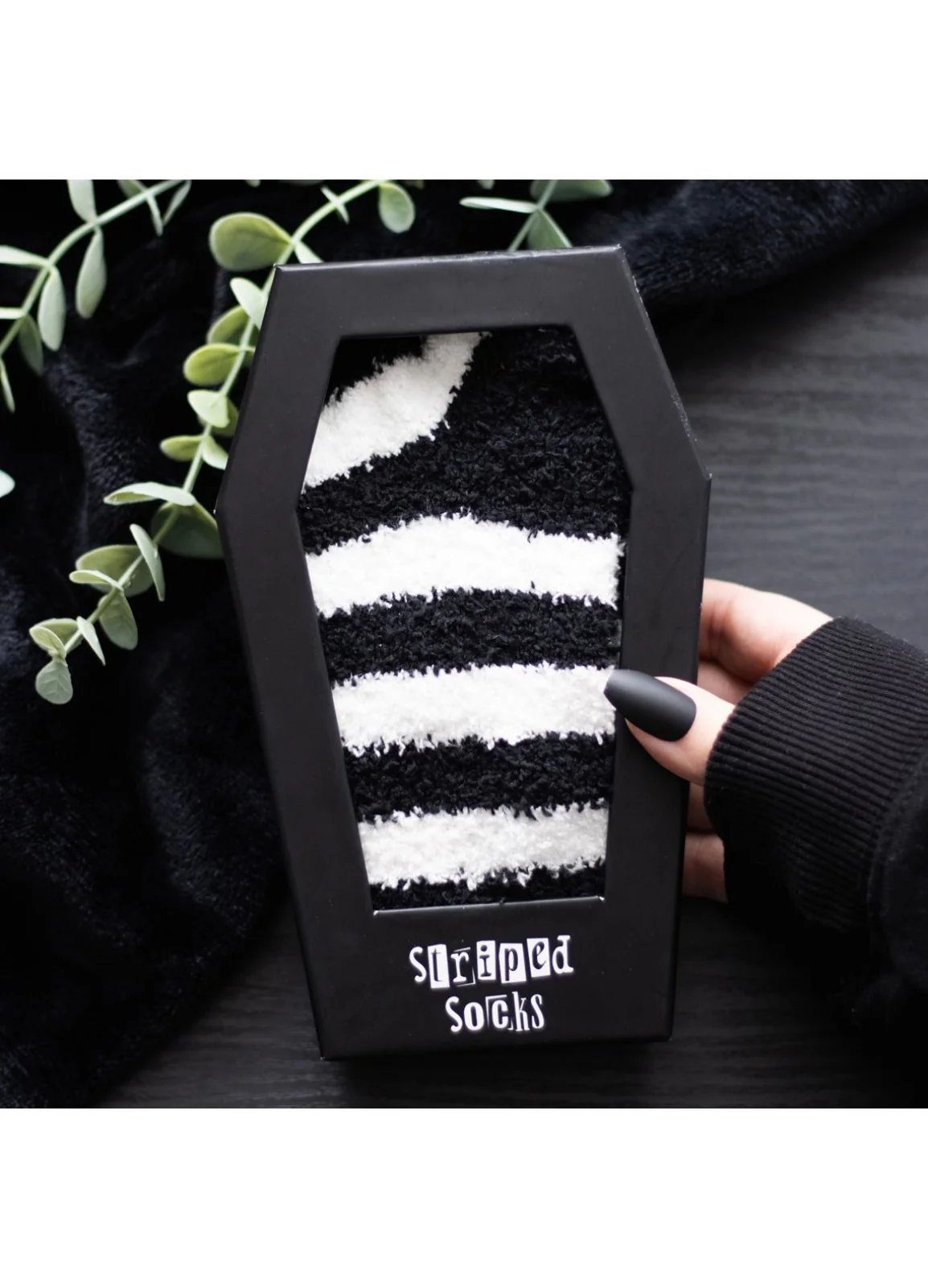Striped Socks in Coffin Box