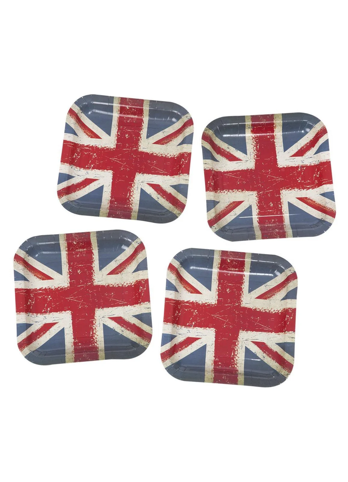 Vintage Union Jack Plates 8pk