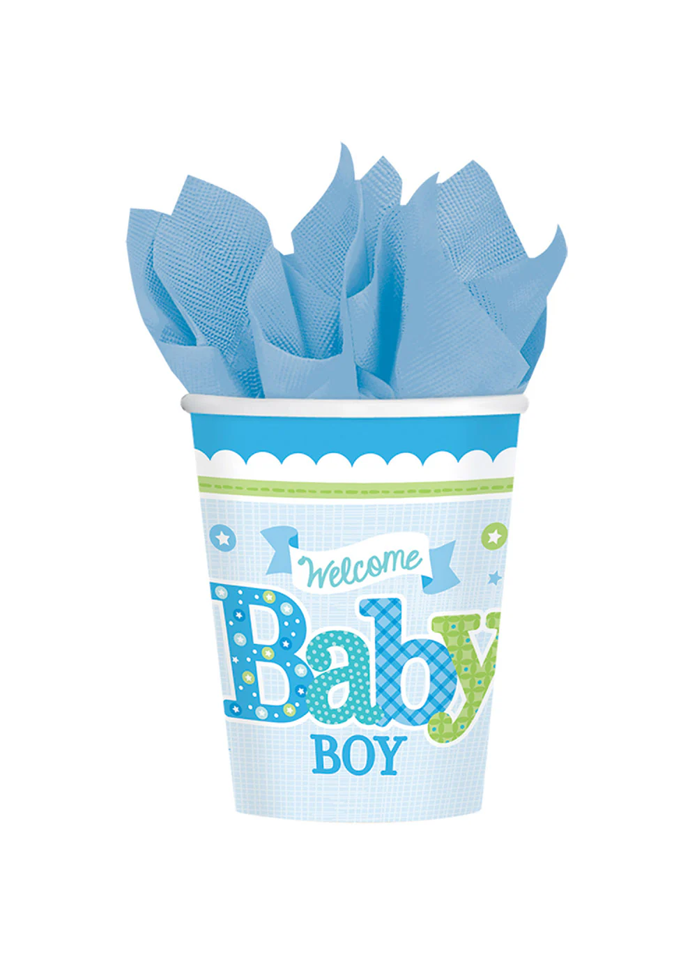 Welcome Baby Boy Cups 8pk